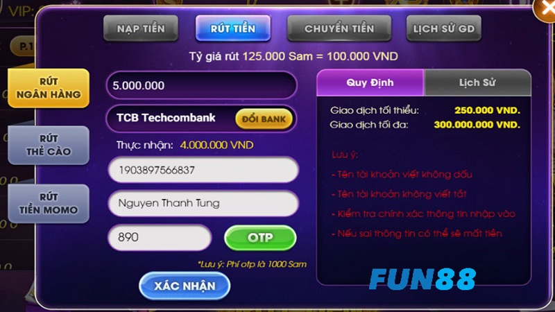 Rút tiền từ app đánh bài kiếm tiền